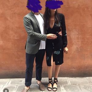 Reformation low cut long sleeve dress